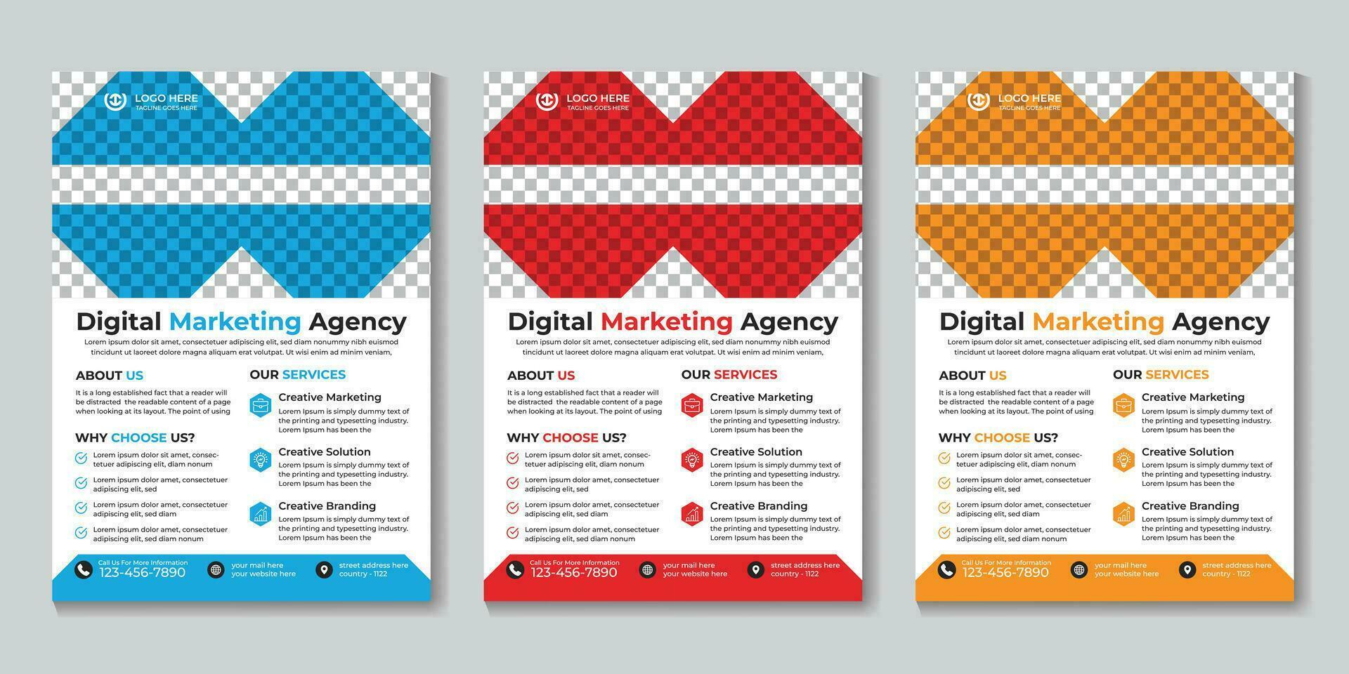 modern Digital Marketing Agentur Flyer Design Vorlage kostenlos Vektor