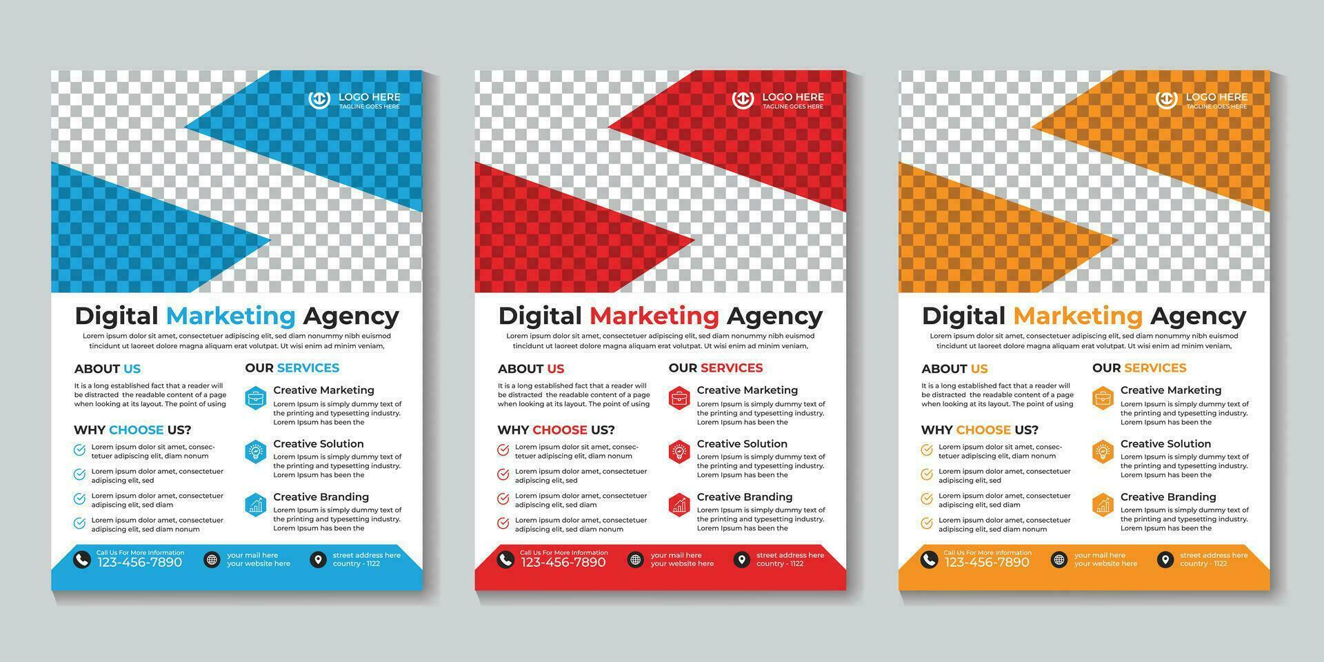 Corporate Digital Marketing Agentur Flyer Design Vorlage kostenloser Vektor