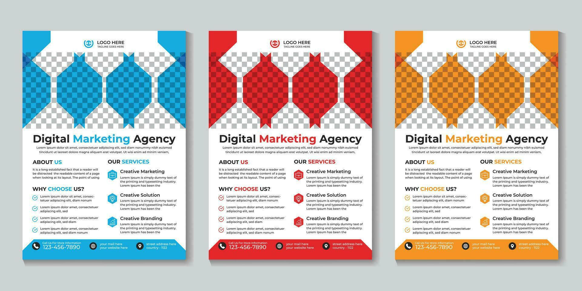 Fachmann modern Digital Marketing Agentur Flyer Design Vorlage kostenlos Vektor