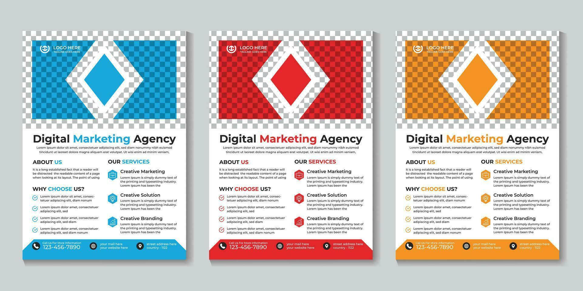 kreativ modern Digital Marketing Agentur Flyer Design Vorlage kostenlos Vektor