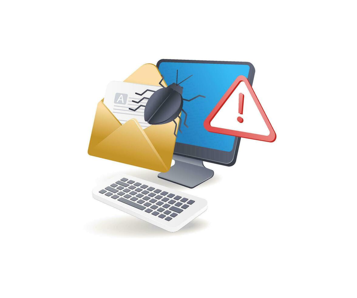 Virus Attacke Warnung Email vektor