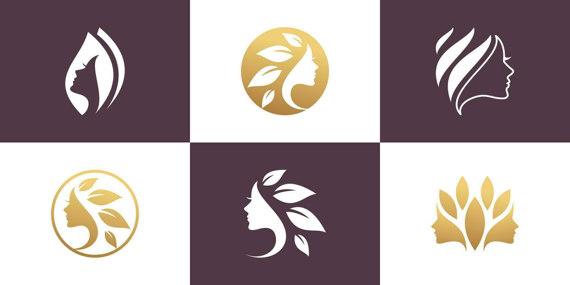 skönhet logotyp med natur begrepp design aning begrepp för skönhet företag vektor