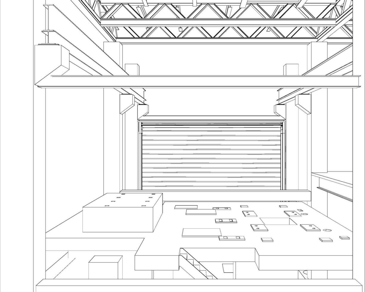 3d Illustration von industriell Gebäude vektor