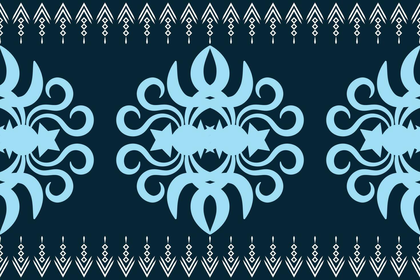 ethnisch Ikat Stoff Muster geometrisch Stil.afrikanisch Ikat Stickerei ethnisch orientalisch Muster Blau Hintergrund. abstrakt, Vektor, Illustration. Textur, Kleidung, Rahmen, Dekoration, Teppich, Motiv. vektor