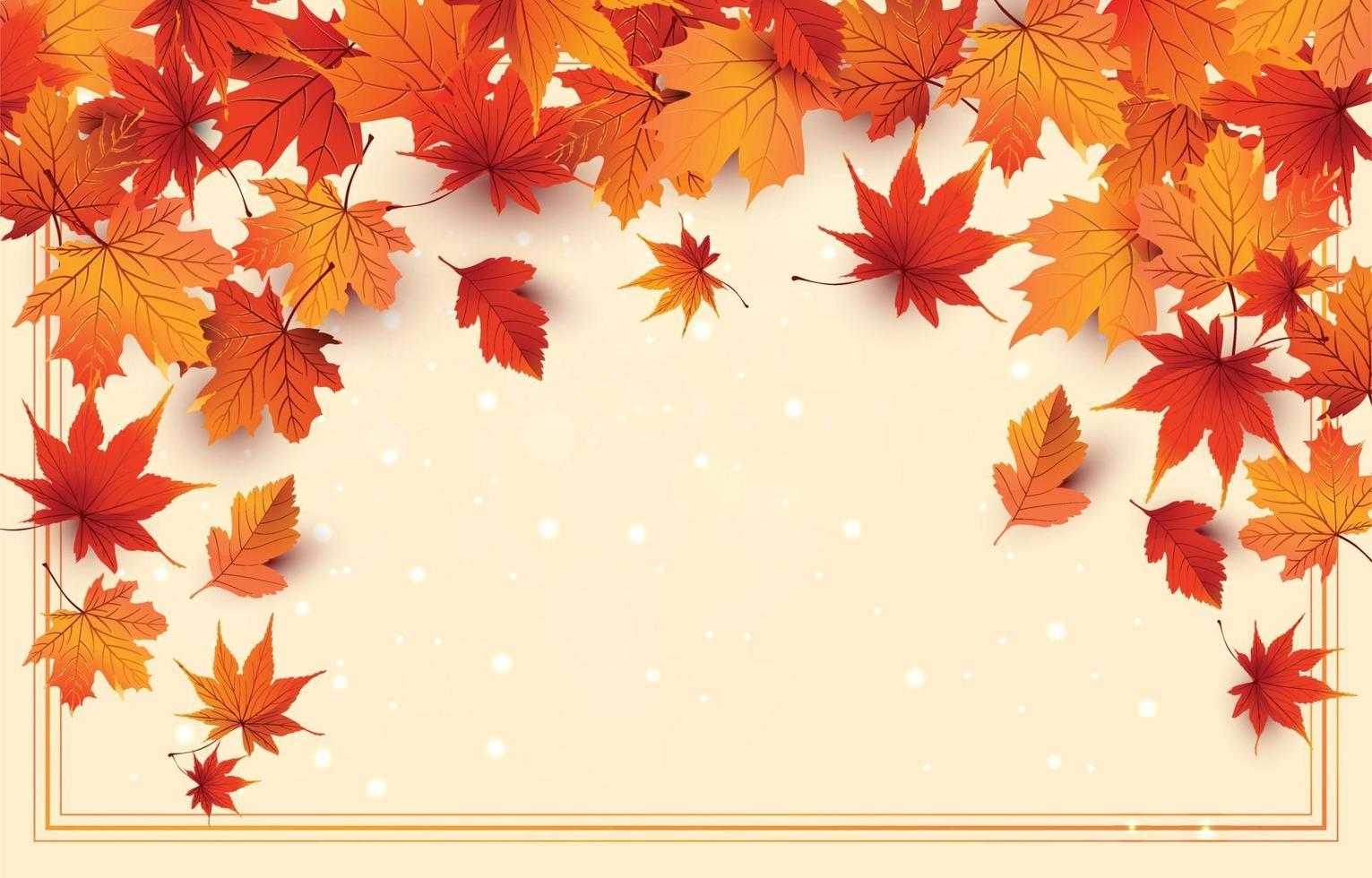 Herbstsaison mit hellem Hintergrund vektor