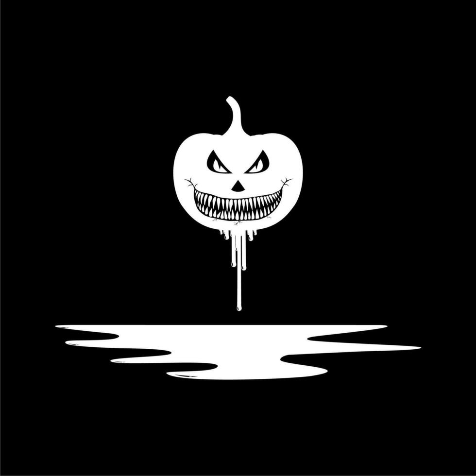 blodig skrämmande pumpa, kan använda sig av för tecken, ikon, symbol och halloween tema affisch, konst illustration för film med genre Skräck eller mysterium. vektor illustration