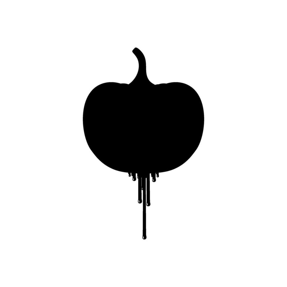 blodig skrämmande pumpa, kan använda sig av för tecken, ikon, symbol och halloween tema affisch, konst illustration för film med genre Skräck eller mysterium. vektor illustration