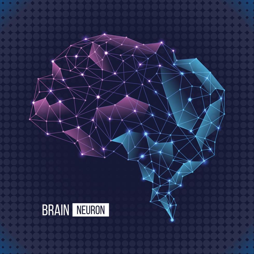 Gehirnneuron-Polygonkonzept brain vektor