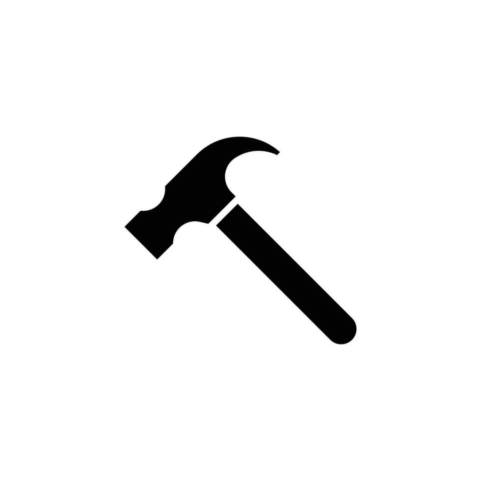 Hammer Symbol. einfach solide Stil. Hummer, Metall, Werkzeug, Schlag, Zimmerei, bauen, Hardware, Heimwerker, Entwicklung Konzept. schwarz Silhouette, Glyphe Symbol. Vektor isoliert auf Weiß Hintergrund. Folge.