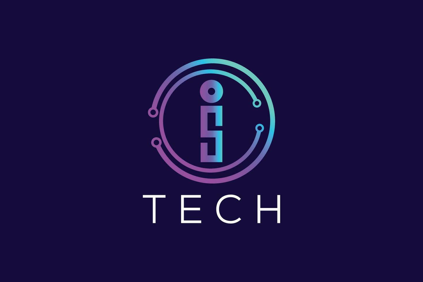 modisch und Fachmann bunt Brief ich und s Technik Logo Design Vektor Vorlage