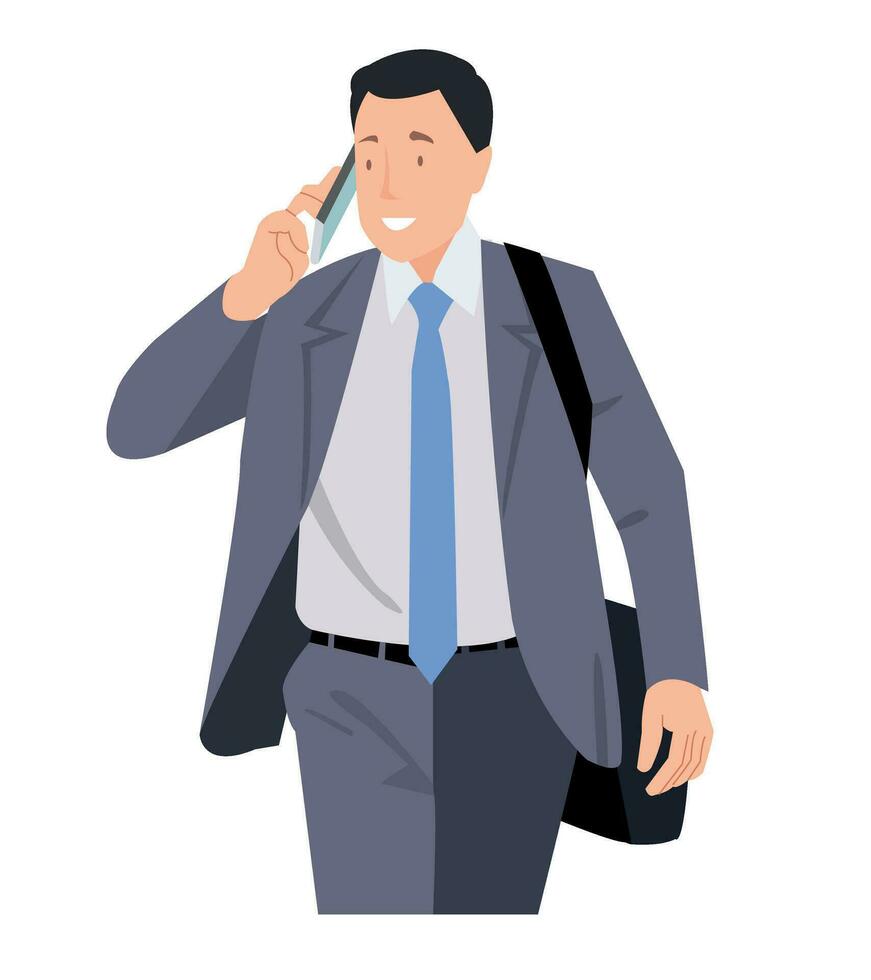Vektor Illustration von Geschäftsmann reden auf das Telefon