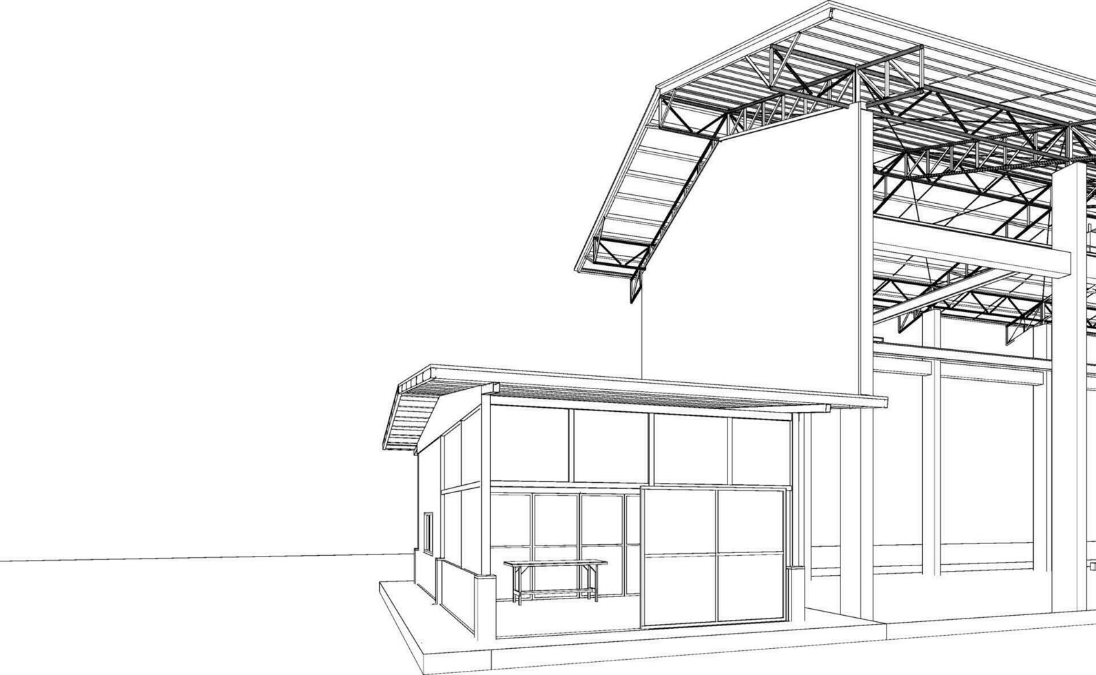 3d Illustration von industriell Gebäude vektor