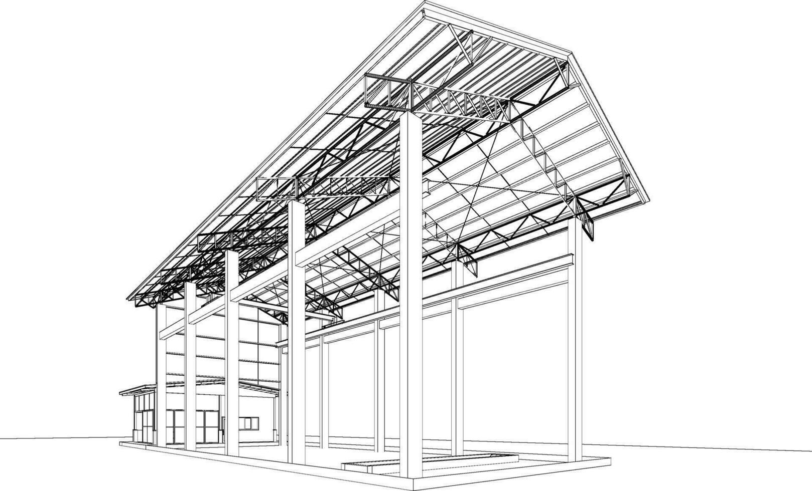 3d Illustration von industriell Gebäude vektor