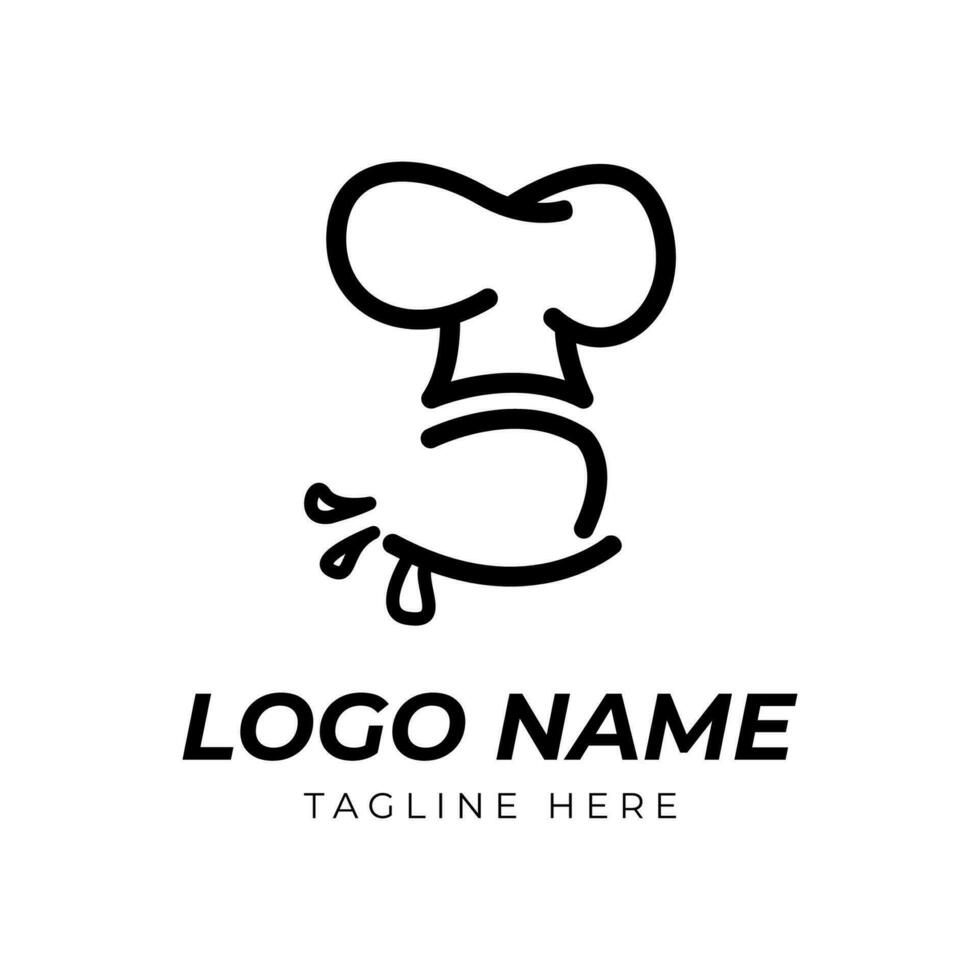 Koch Hut und Tasse Logo Design vektor