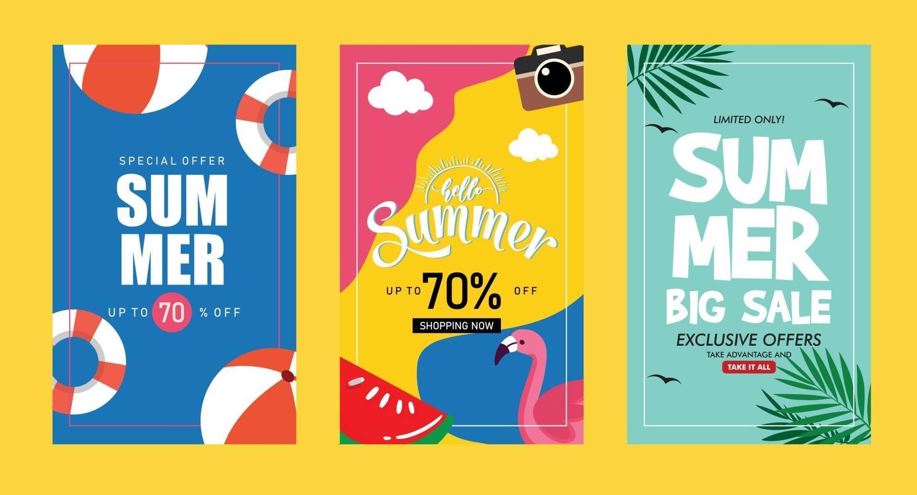 Sommer Sale Hintergrund Layout banners.Voucher Rabatt Vektor