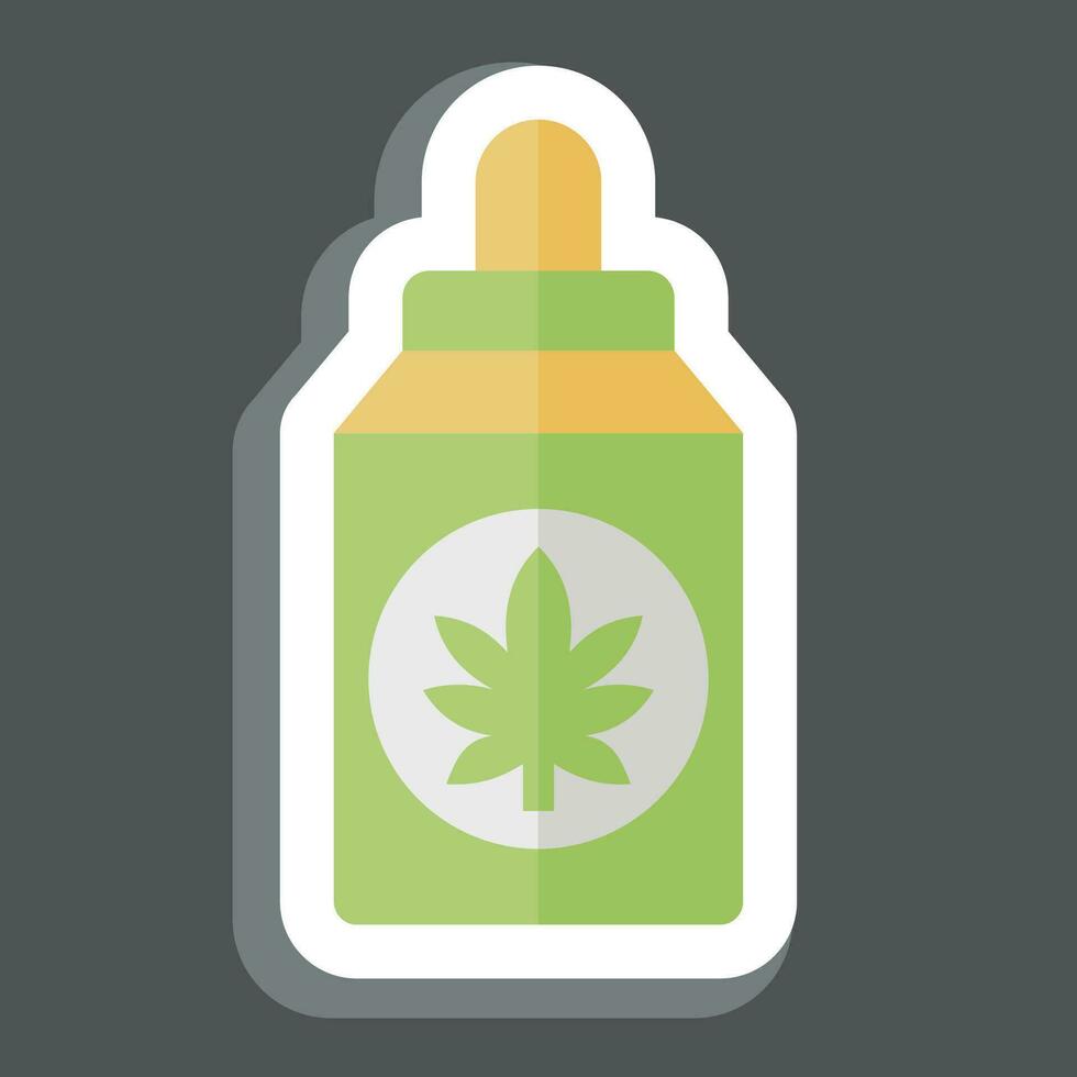 Aufkleber Cannabidiol . verbunden zu Cannabis Symbol. einfach Design editierbar. einfach Illustration vektor