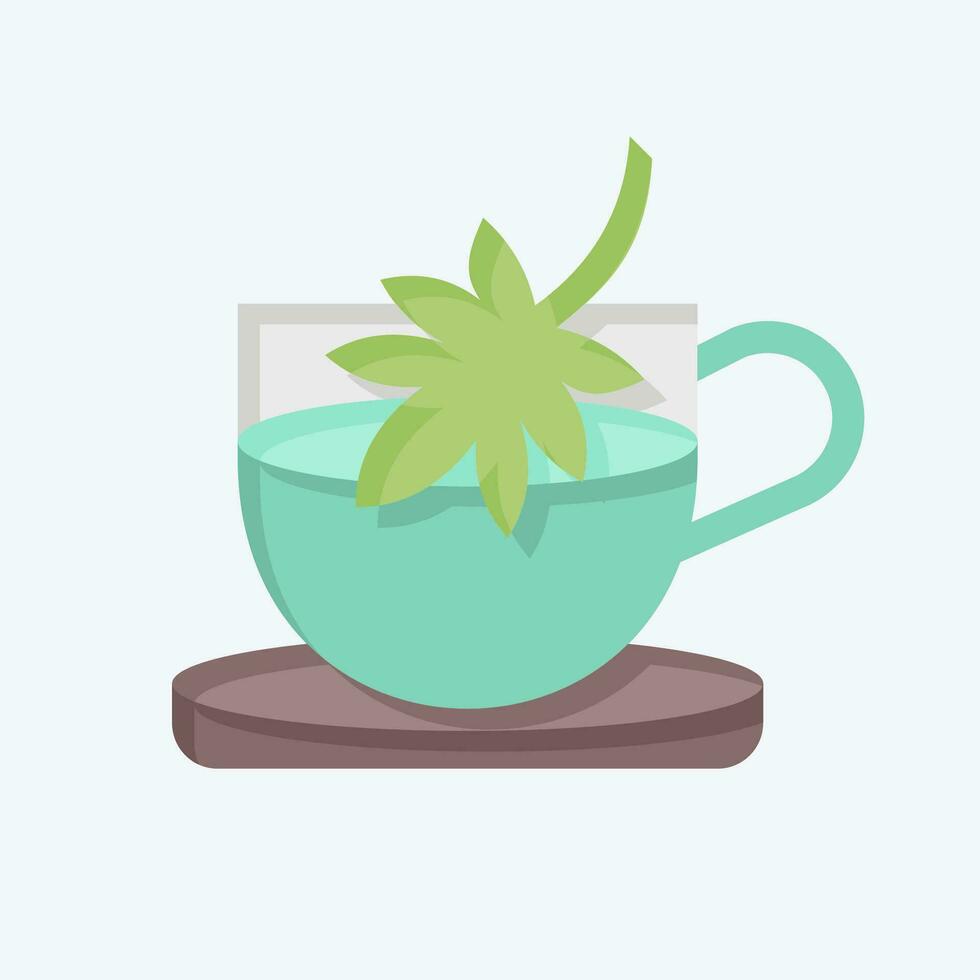 Symbol Cannabis Tee. verbunden zu Cannabis Symbol. eben Stil. einfach Design editierbar. einfach Illustration vektor