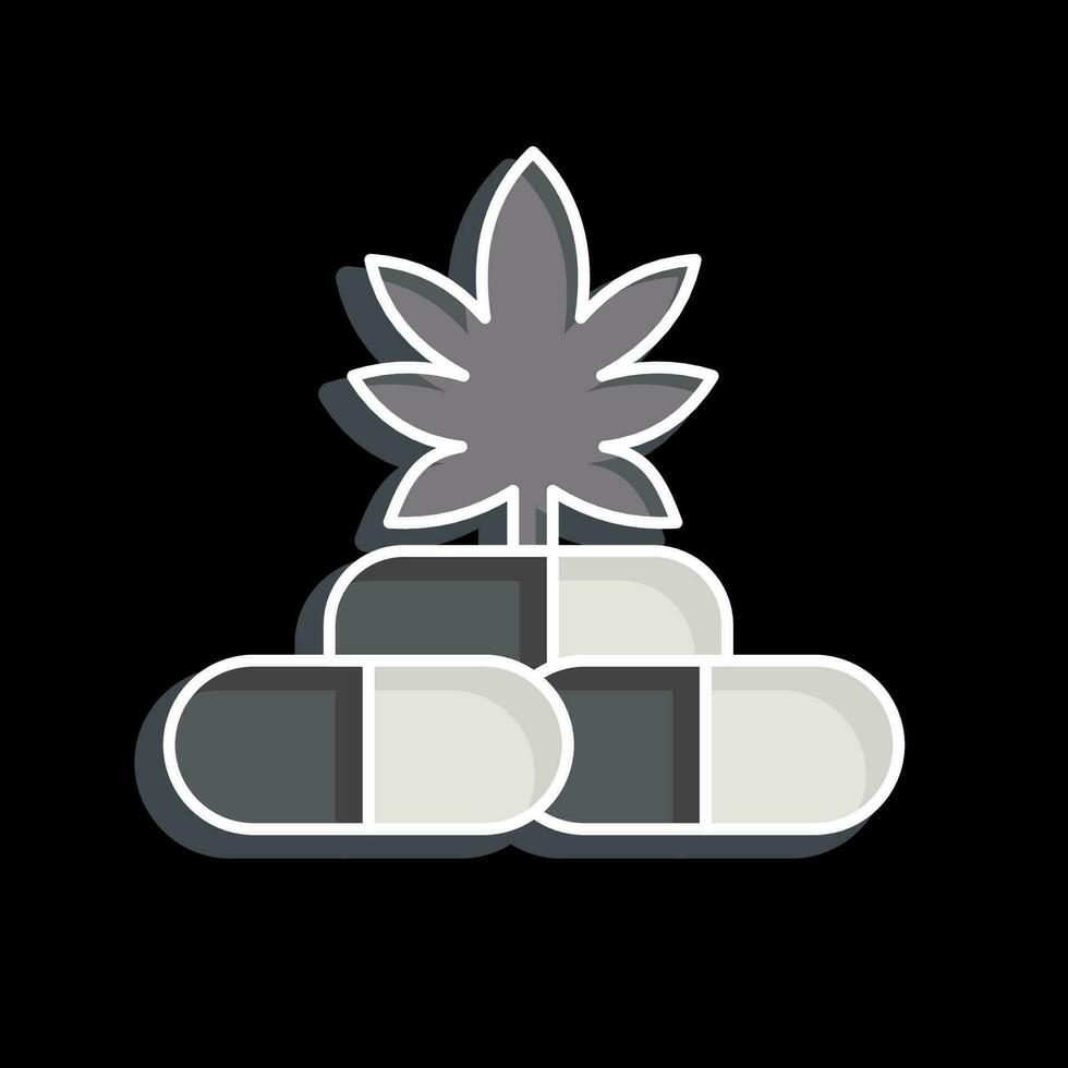 ikon cbd kapslar. relaterad till cannabis symbol. glansig stil. enkel design redigerbar. enkel illustration vektor