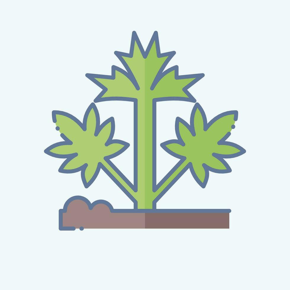 Symbol Hanf. verbunden zu Cannabis Symbol. Gekritzel Stil. einfach Design editierbar. einfach Illustration vektor