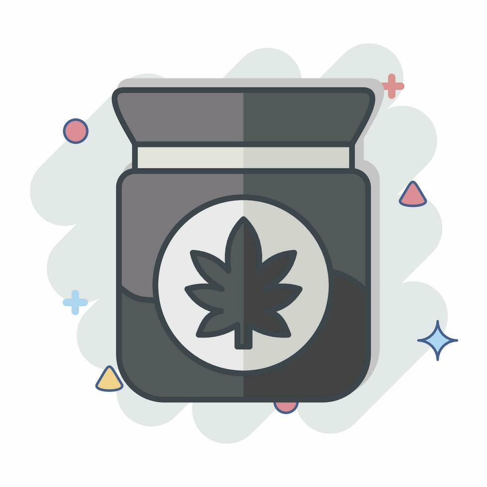 Symbol cbd Richtlinie. verbunden zu Cannabis Symbol. Comic Stil. einfach Design editierbar. einfach Illustration vektor