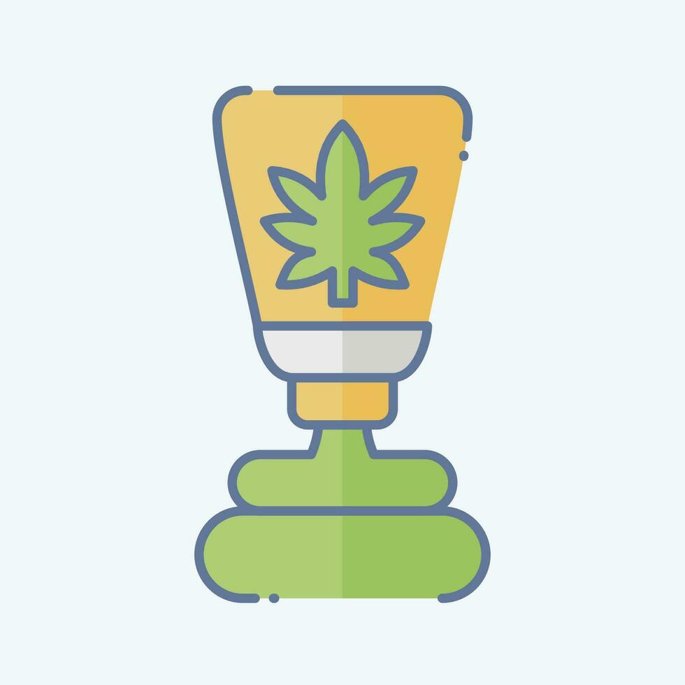 ikon cbd grädde. relaterad till cannabis symbol. klotter stil. enkel design redigerbar. enkel illustration vektor