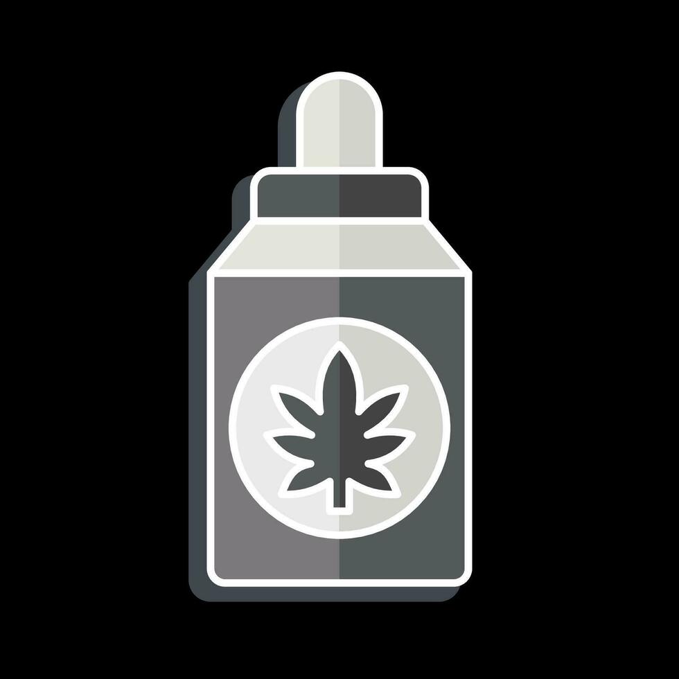 Symbol Cannabidiol . verbunden zu Cannabis Symbol. glänzend Stil. einfach Design editierbar. einfach Illustration vektor