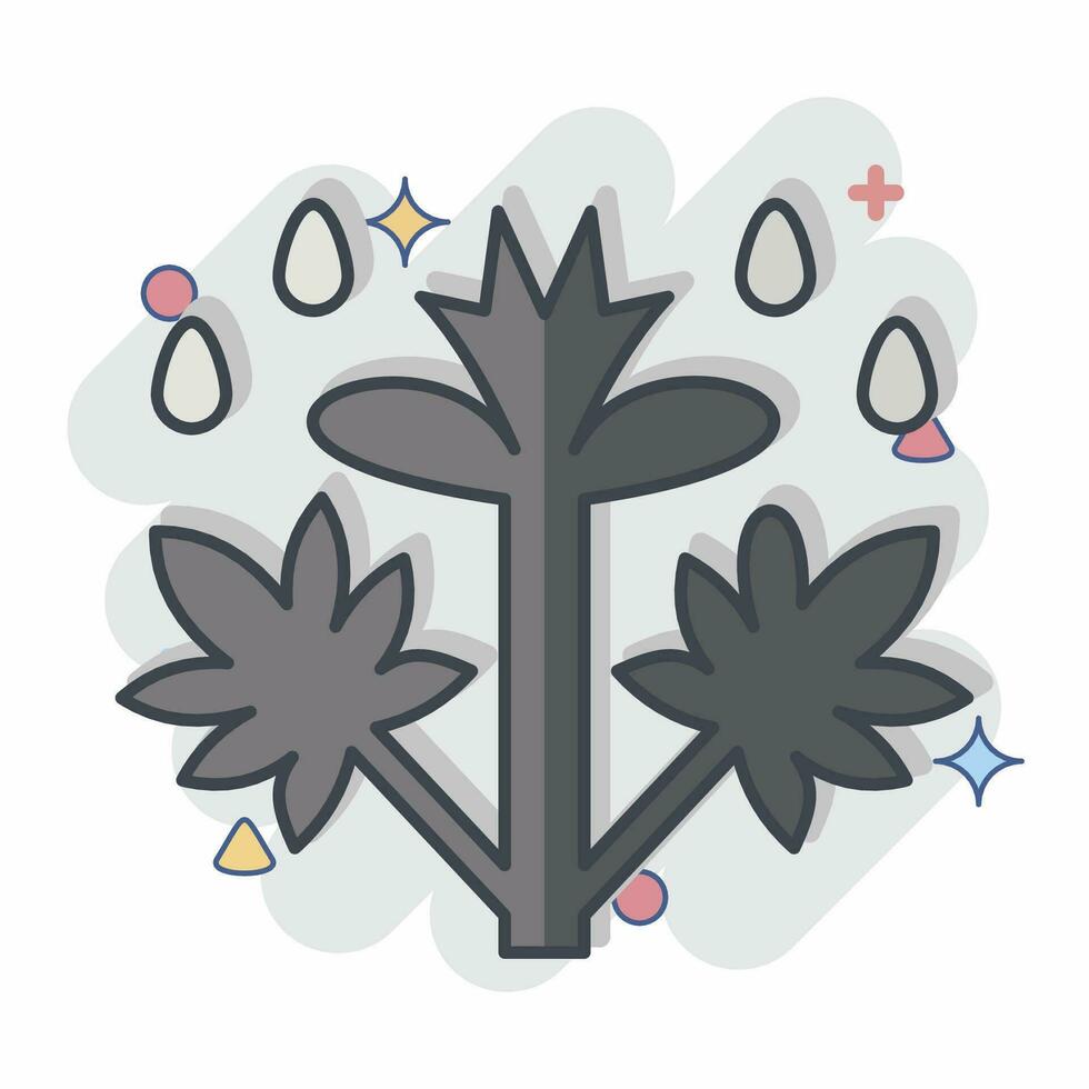 ikon kråka cannabis. relaterad till cannabis symbol. komisk stil. enkel design redigerbar. enkel illustration vektor