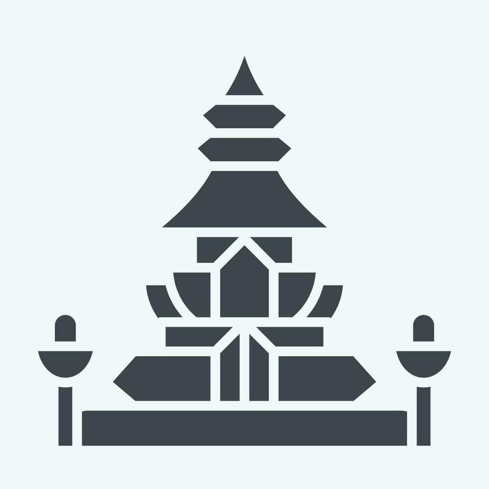 Symbol König Norodom Stupa. verbunden zu Kambodscha Symbol. Glyphe Stil. einfach Design editierbar. einfach Illustration vektor