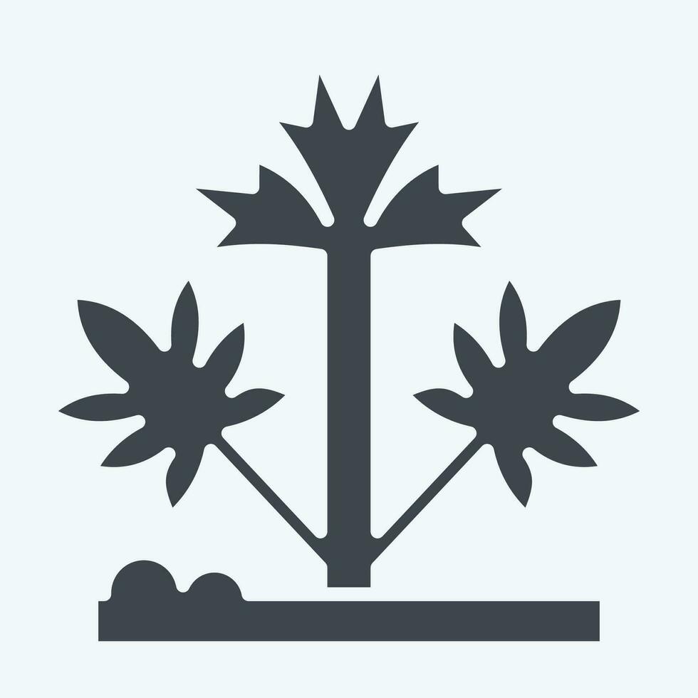 Symbol Hanf. verbunden zu Cannabis Symbol. Glyphe Stil. einfach Design editierbar. einfach Illustration vektor