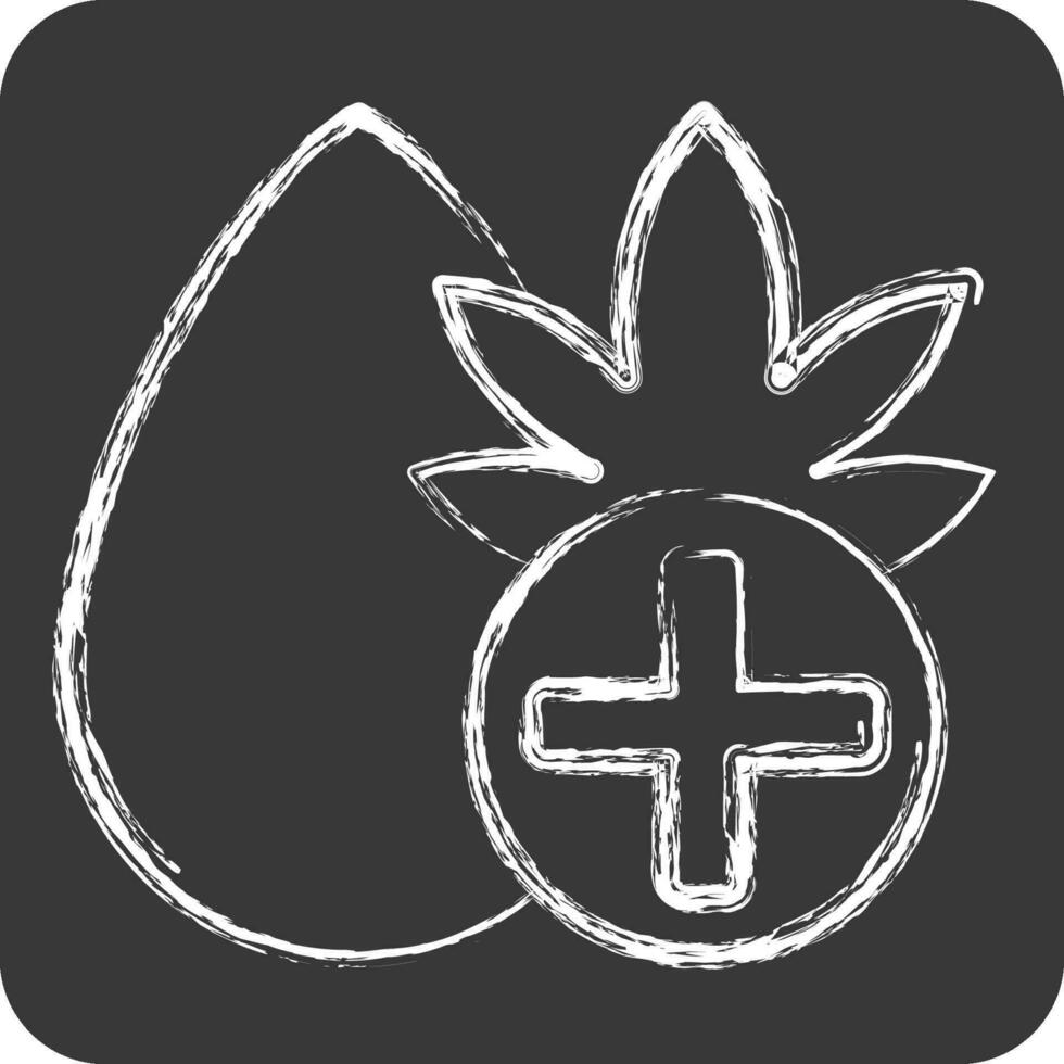 Symbol cbd Öl. verbunden zu Cannabis Symbol. Kreide Stil. einfach Design editierbar. einfach Illustration vektor