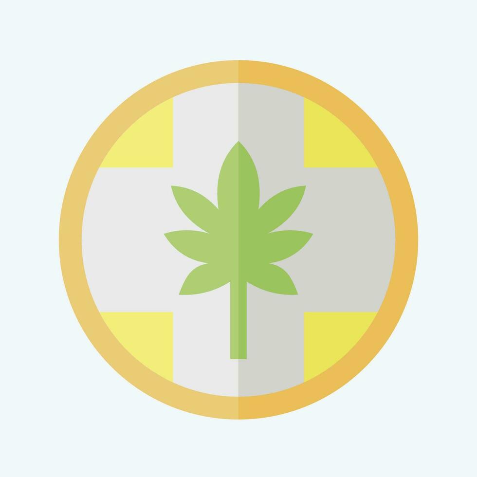 Symbol Etikette Cannabis Produkte. verbunden zu Cannabis Symbol. eben Stil. einfach Design editierbar. einfach Illustration vektor