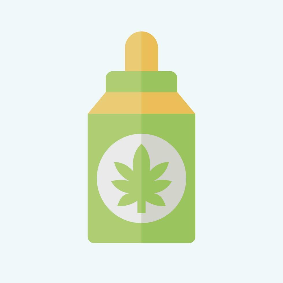 Symbol Cannabidiol . verbunden zu Cannabis Symbol. eben Stil. einfach Design editierbar. einfach Illustration vektor