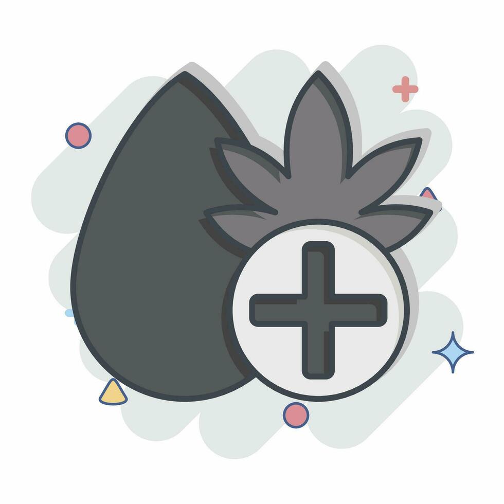 Symbol cbd Öl. verbunden zu Cannabis Symbol. Comic Stil. einfach Design editierbar. einfach Illustration vektor