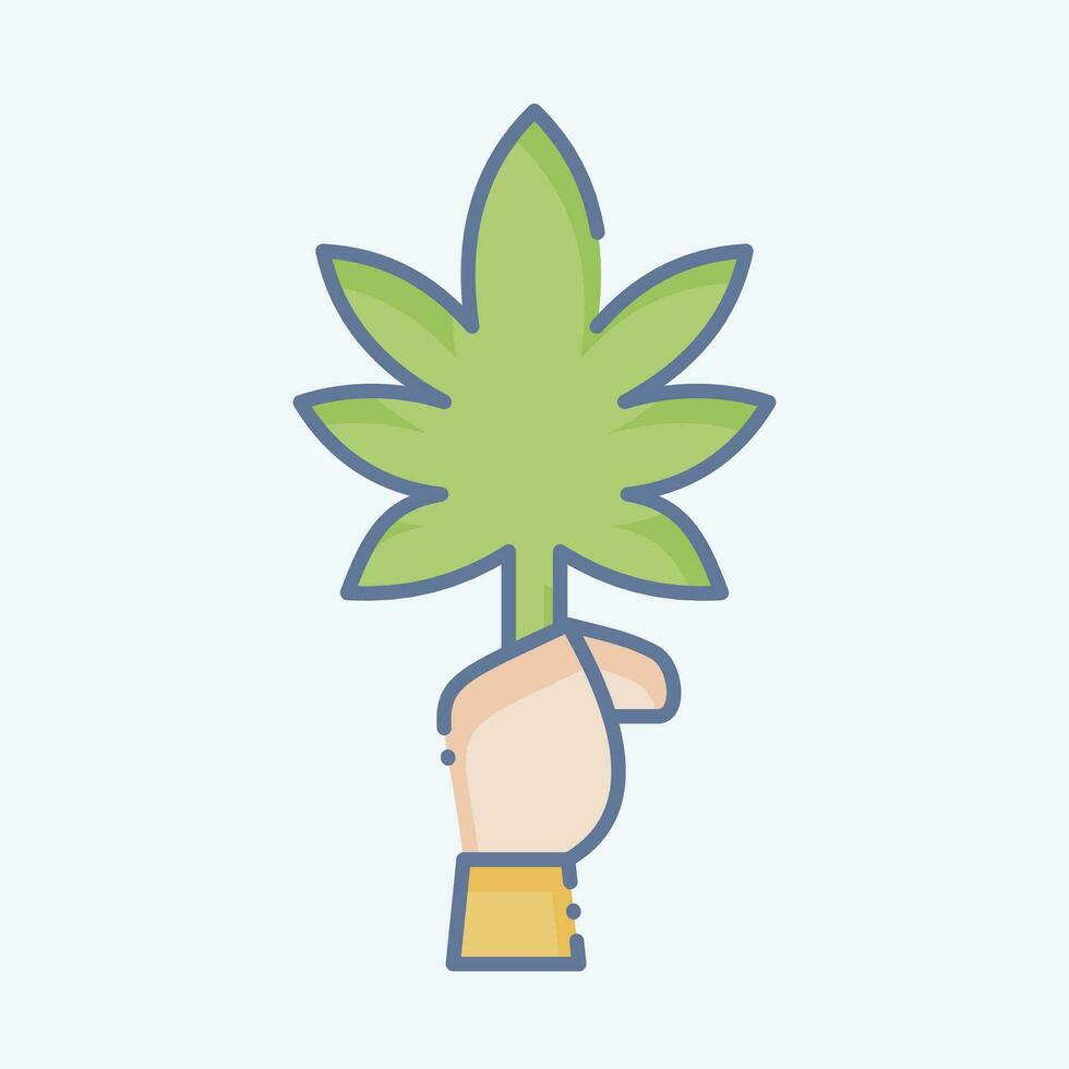 Symbol Cannabis. verbunden zu Cannabis Symbol. Gekritzel Stil. einfach Design editierbar. einfach Illustration vektor
