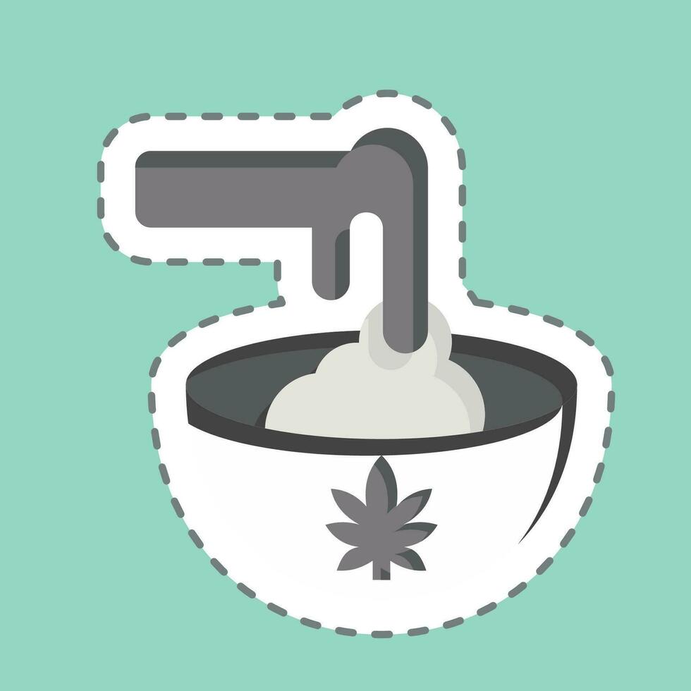 klistermärke linje skära koncentrat. relaterad till cannabis symbol. enkel design redigerbar. enkel illustration vektor