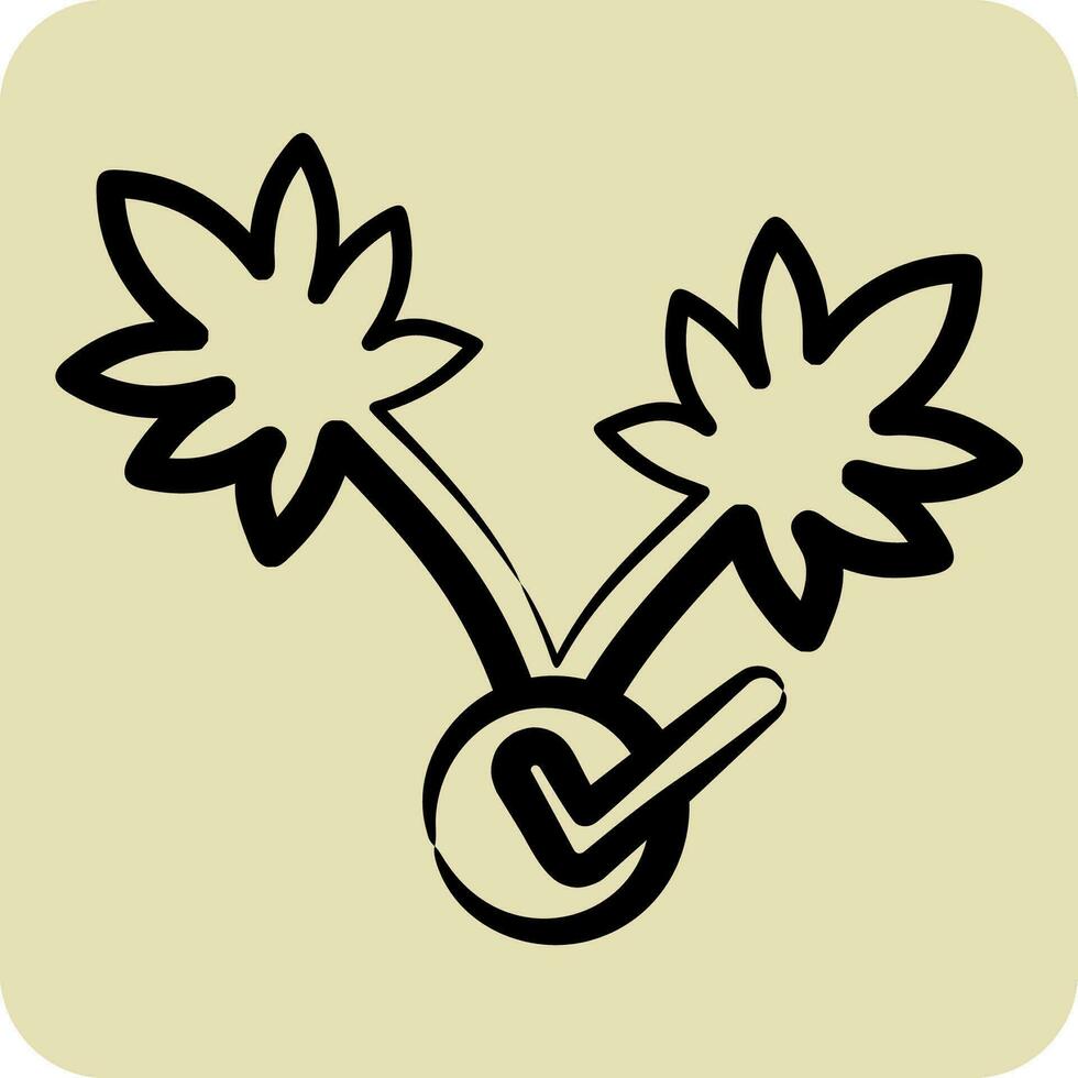 ikon cannabis växt. relaterad till cannabis symbol. hand dragen stil. enkel design redigerbar. enkel illustration vektor