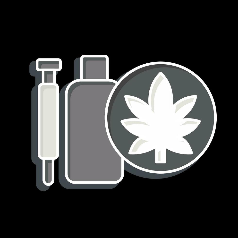 ikon cannabinoid läkemedel. relaterad till cannabis symbol. glansig stil. enkel design redigerbar. enkel illustration vektor