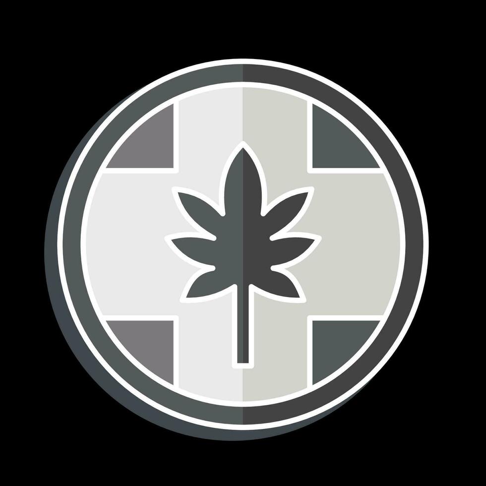 Symbol Etikette Cannabis Produkte. verbunden zu Cannabis Symbol. glänzend Stil. einfach Design editierbar. einfach Illustration vektor