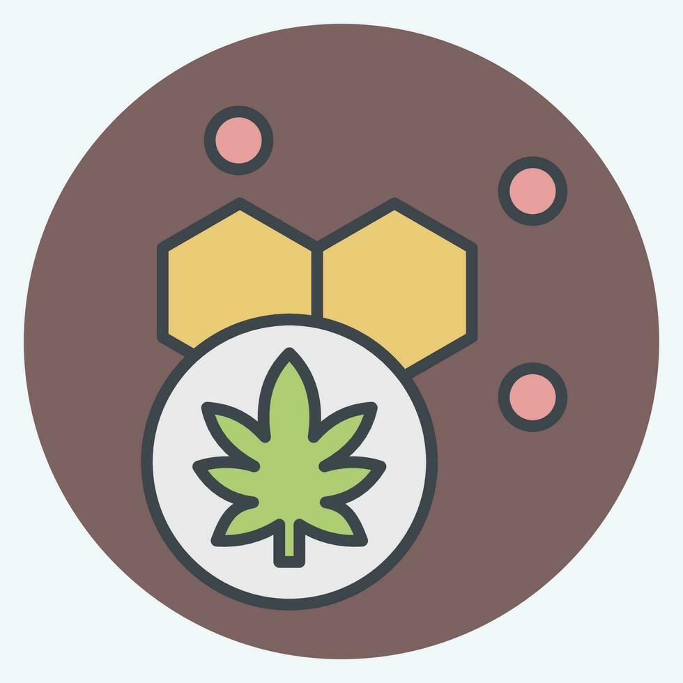 ikon cannabol innehåll. relaterad till cannabis symbol. Färg para stil. enkel design redigerbar. enkel illustration vektor