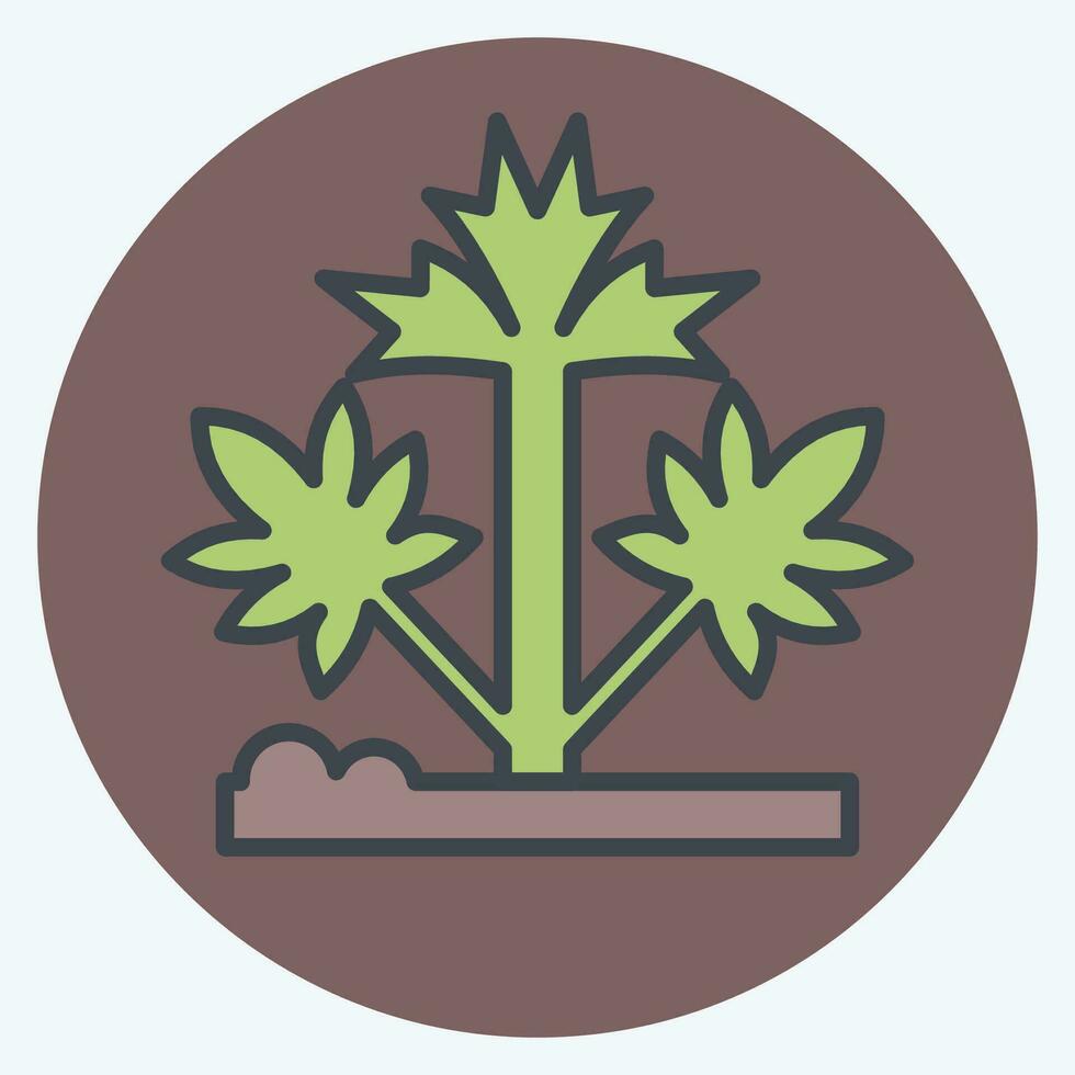ikon hampa. relaterad till cannabis symbol. Färg para stil. enkel design redigerbar. enkel illustration vektor