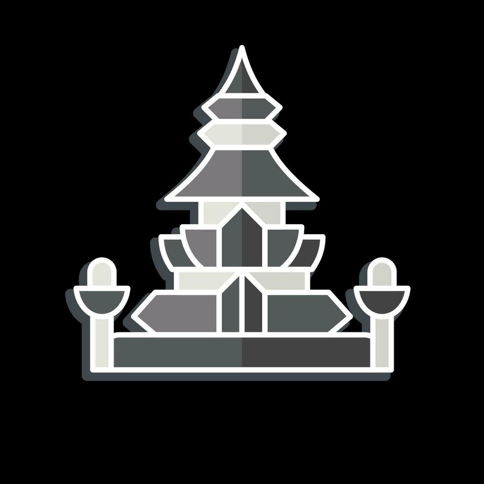 Symbol König Norodom Stupa. verbunden zu Kambodscha Symbol. glänzend Stil. einfach Design editierbar. einfach Illustration vektor