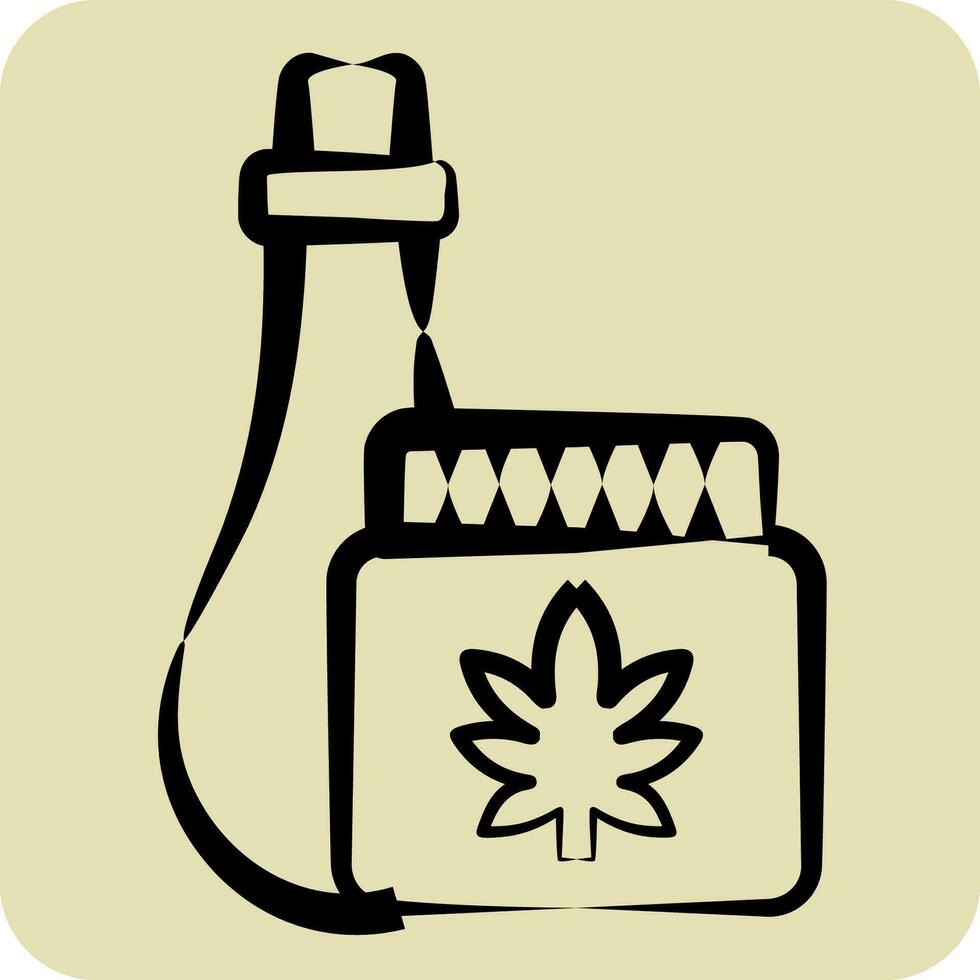 ikon cannabis produkt. relaterad till cannabis symbol. hand dragen stil. enkel design redigerbar. enkel illustration vektor