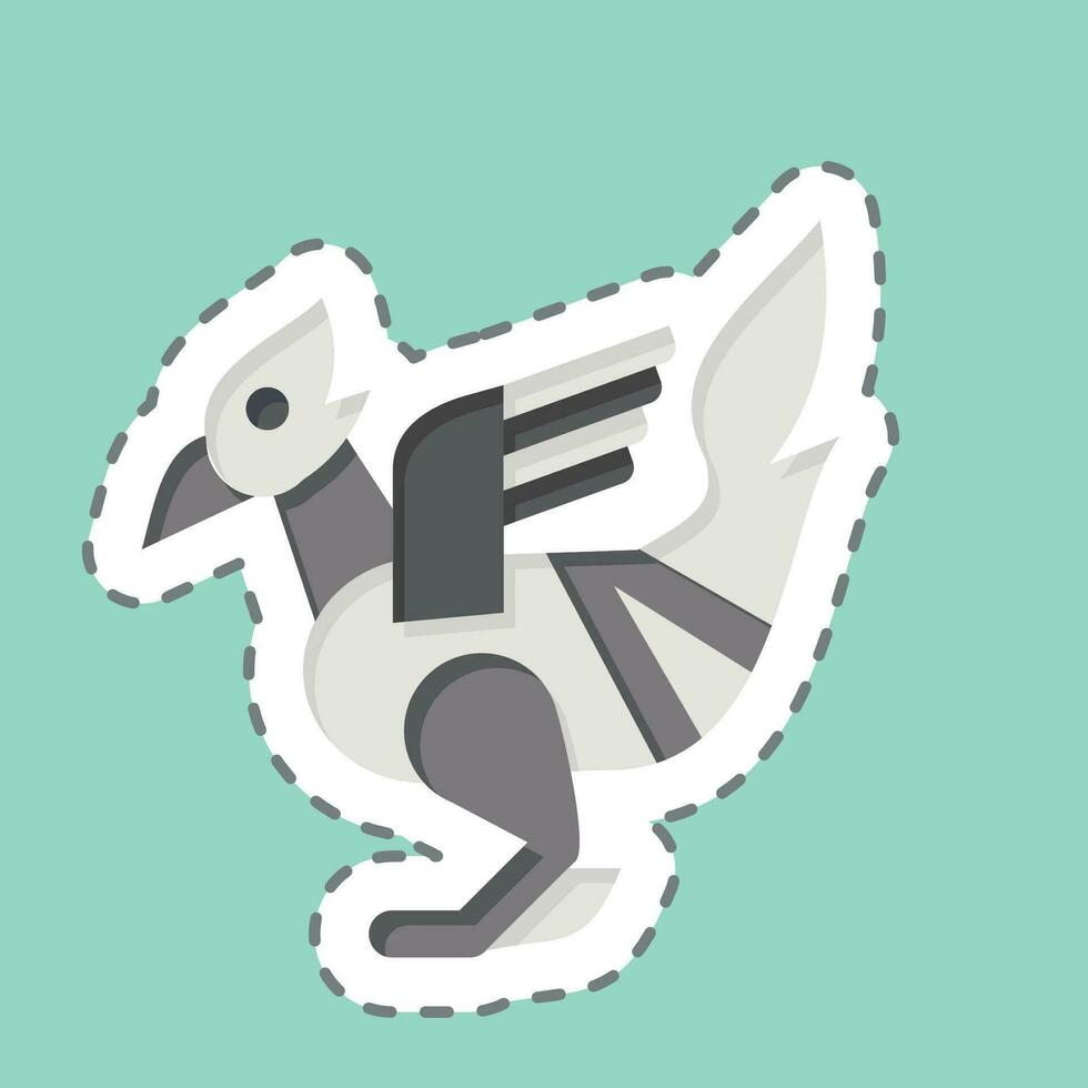 Aufkleber Linie Schnitt Vogel Statuen. verbunden zu Kambodscha Symbol. einfach Design editierbar. einfach Illustration vektor