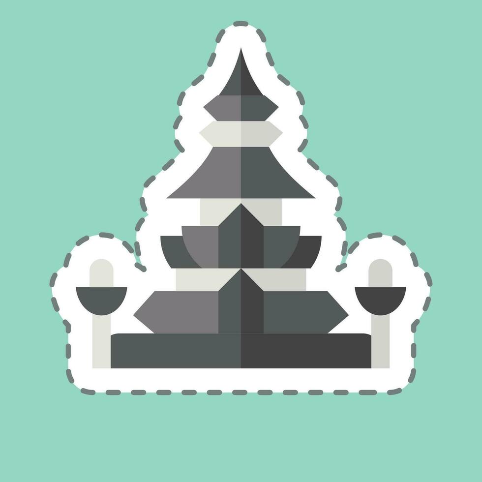 Aufkleber Linie Schnitt König Norodom Stupa. verbunden zu Kambodscha Symbol. einfach Design editierbar. einfach Illustration vektor