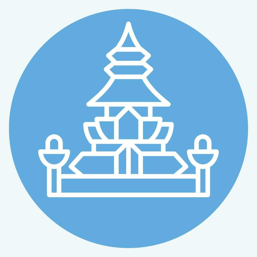 ikon kung norodom stupa. relaterad till cambodia symbol. blå ögon stil. enkel design redigerbar. enkel illustration vektor
