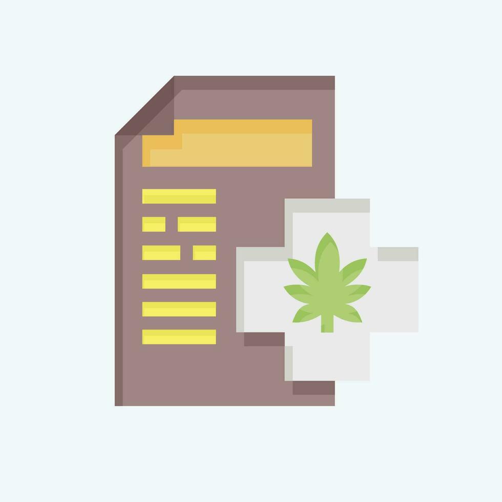 Symbol Cannabis Lizenzen. verbunden zu Cannabis Symbol. eben Stil. einfach Design editierbar. einfach Illustration vektor