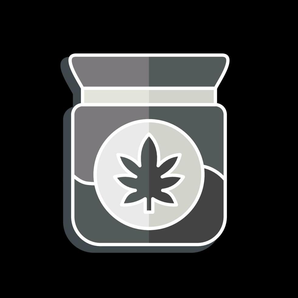 Symbol cbd Richtlinie. verbunden zu Cannabis Symbol. glänzend Stil. einfach Design editierbar. einfach Illustration vektor