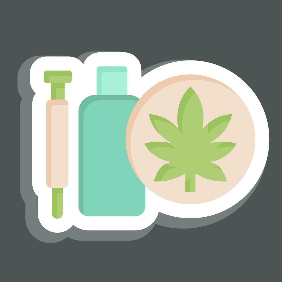 klistermärke cannabinoid läkemedel. relaterad till cannabis symbol. enkel design redigerbar. enkel illustration vektor