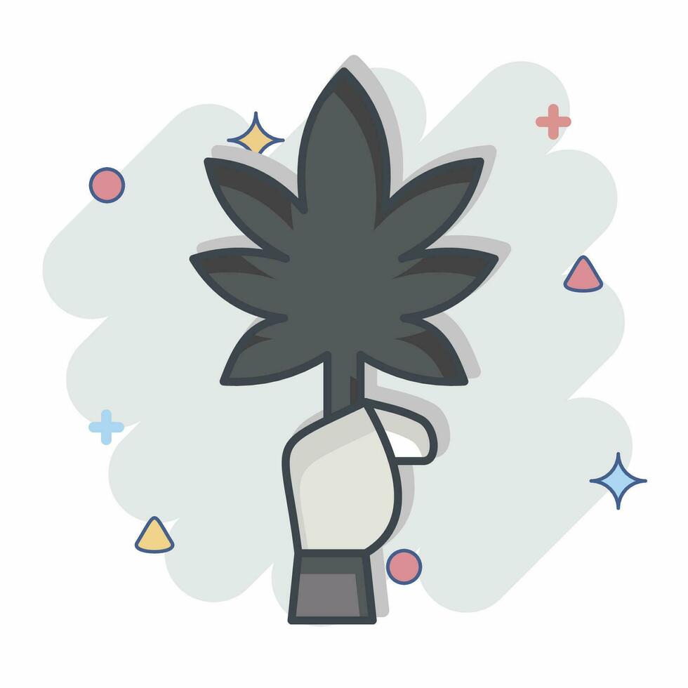 ikon cannabis. relaterad till cannabis symbol. komisk stil. enkel design redigerbar. enkel illustration vektor