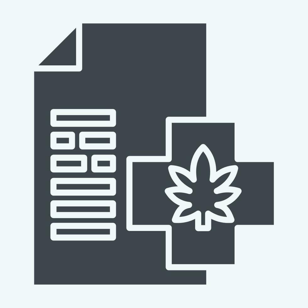 Symbol Cannabis Lizenzen. verbunden zu Cannabis Symbol. Glyphe Stil. einfach Design editierbar. einfach Illustration vektor